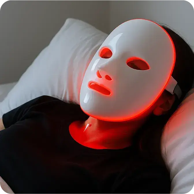 Relaxing while wearing the Glokore mask