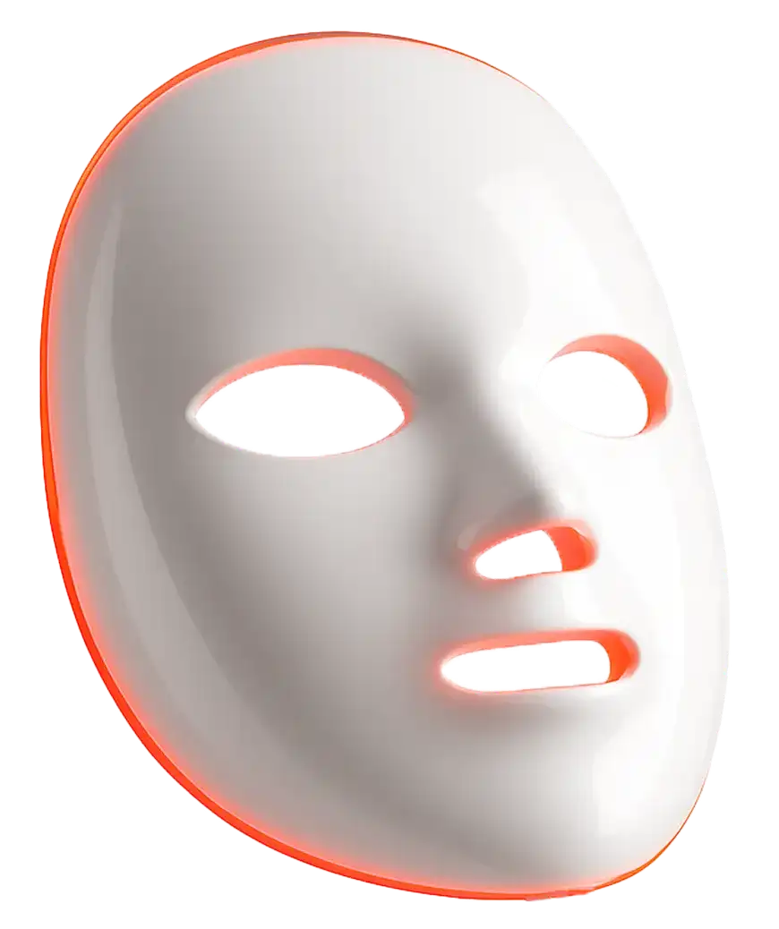 Glokore wireless LED mask with red illuminated edges
